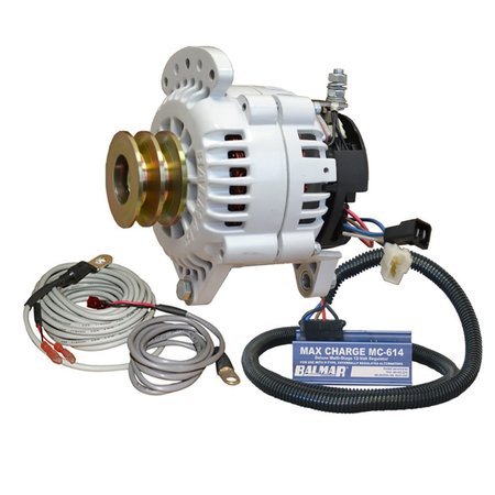 BALMAR Alternator 100 AMP Kit 12V 3.15in Dual Foot Saddle Dual Pulley Regulator &amp; Temp Sensor 60-YP-MC-100-DV